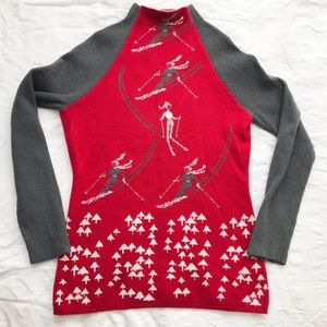 Krimson Klover Women's sweater, Holiday Fun Ski, Wool Performance,  red, Small